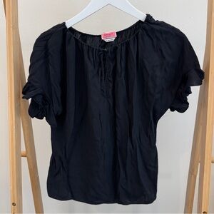 Kate Spade Black Ruffle Sleeve Blouse